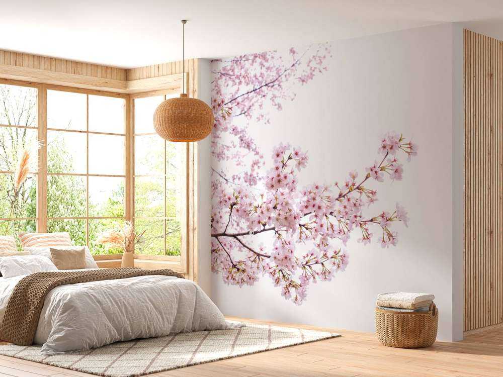 Gałęzie z różowymi kwiatami