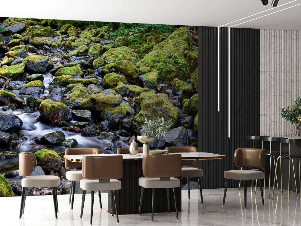 Bieżąca woda z głazami