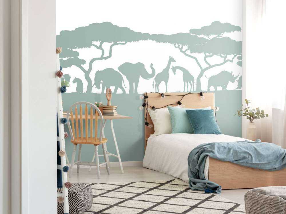 Sylwetka zwierząt safari, jasnozielona