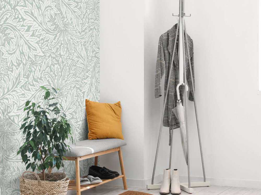 Morris Florals & Leaves - szałwiowa zieleń