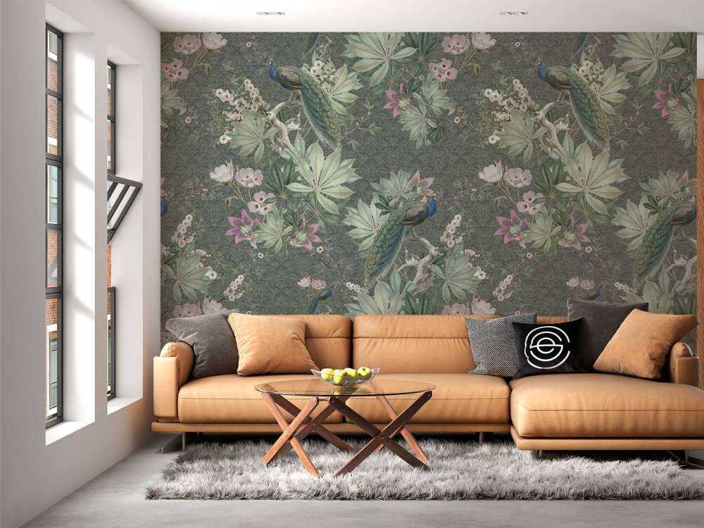 Pawie ogrodowe w stylu vintage - ciemnozielony