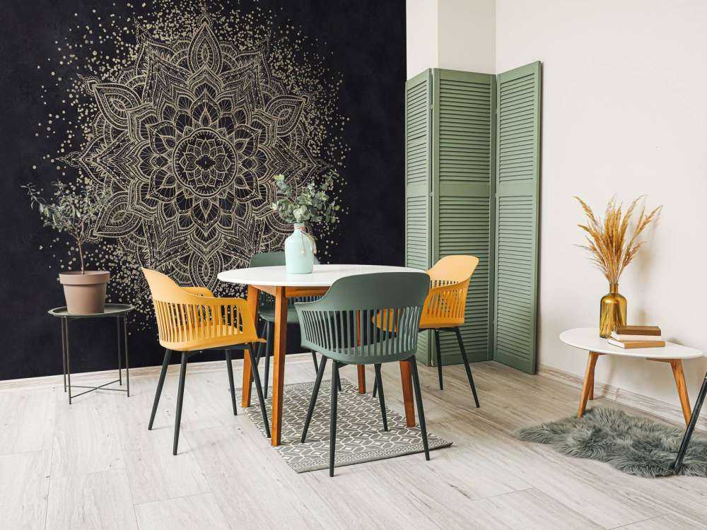 Golden Sparkling Mandala - ciemny granatowy