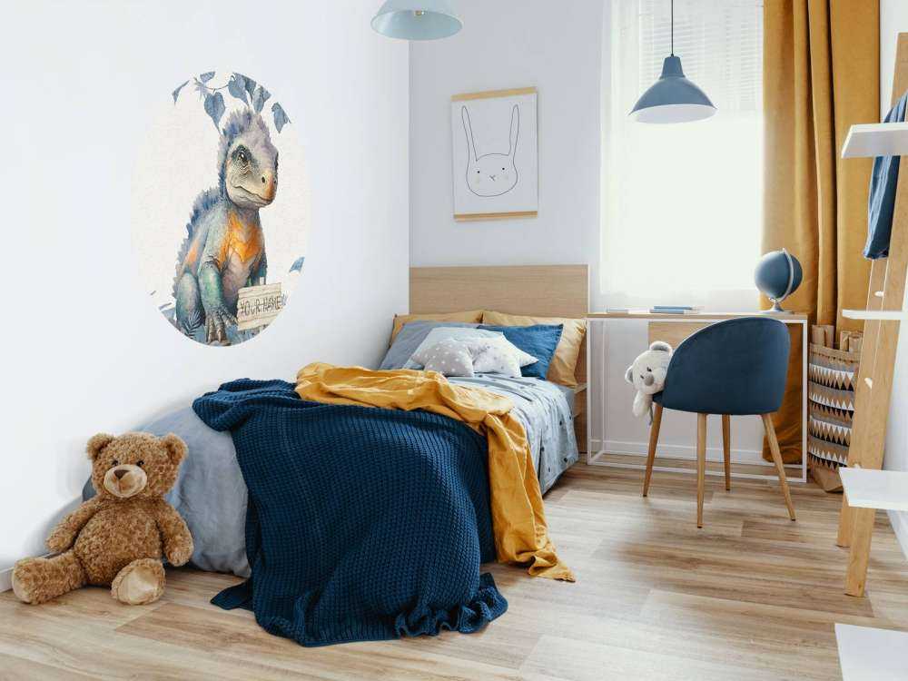 Młody ankylozaur w niebieskiej dżungli