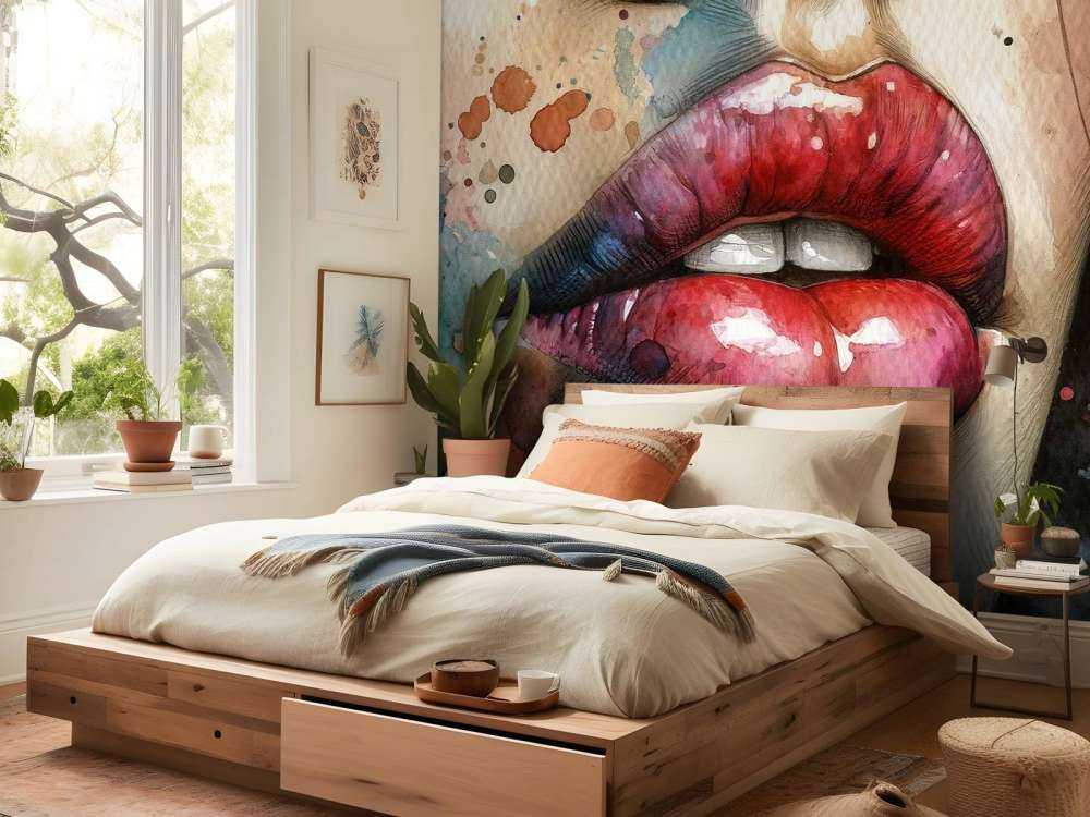 Usta kobiety akwarela #1