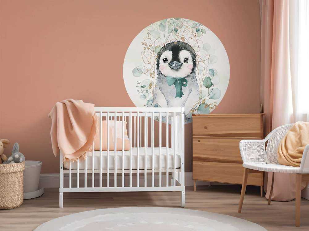 Mały pingwin i zielona kokarda