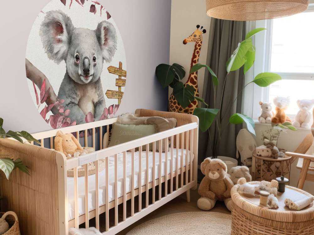 Dziecko koala w dżungli różowe