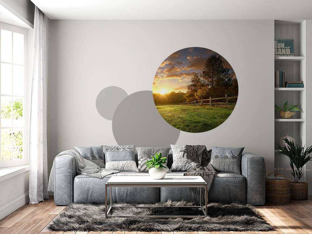 Pastwisko o zachodzie słońca