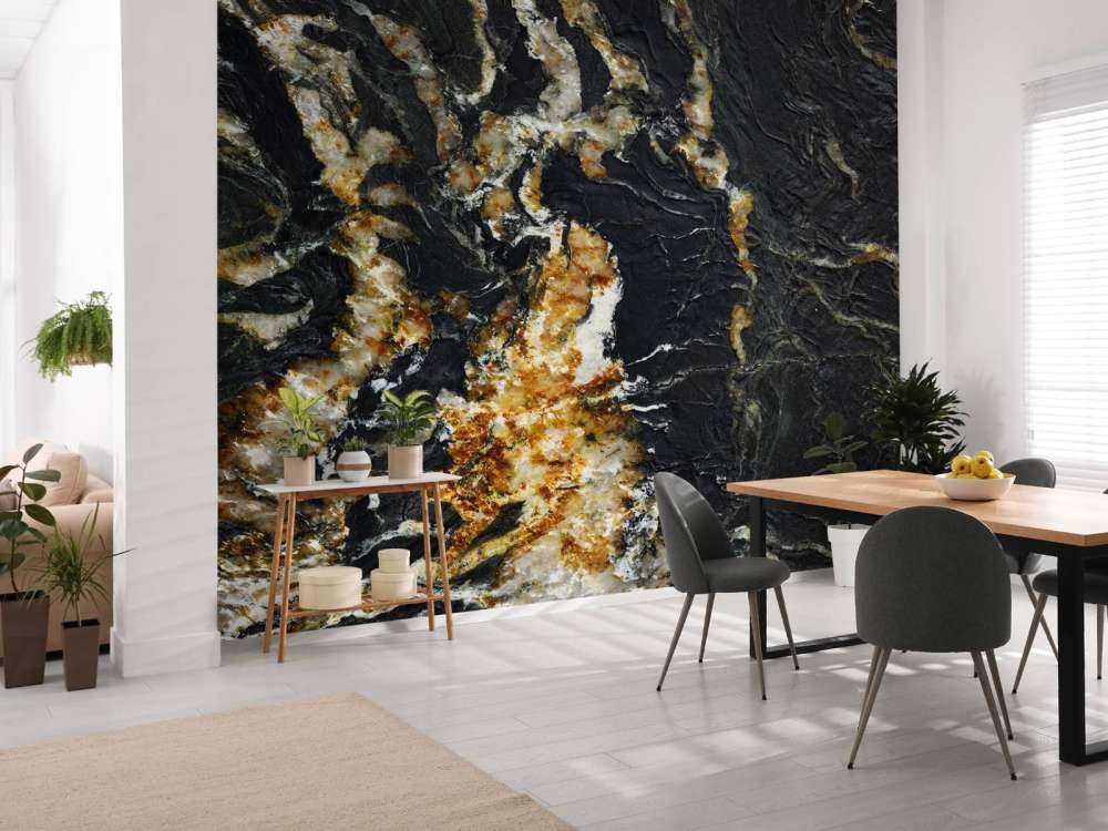 Czarny marmur z jasną strukturą