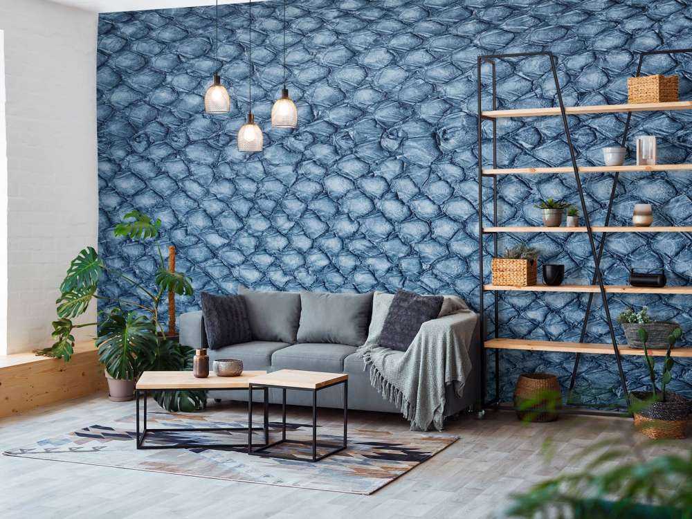 Tekstura skóry łososia w kolorze niebieskim