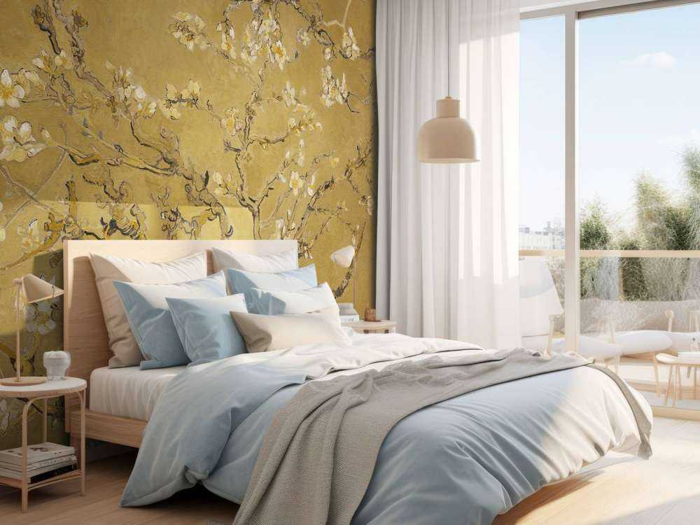 Żółty kwiat migdałowca