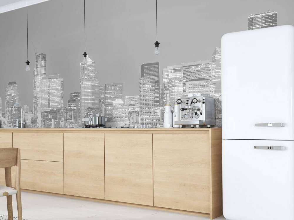 Skyline Seattle w czerni i bieli