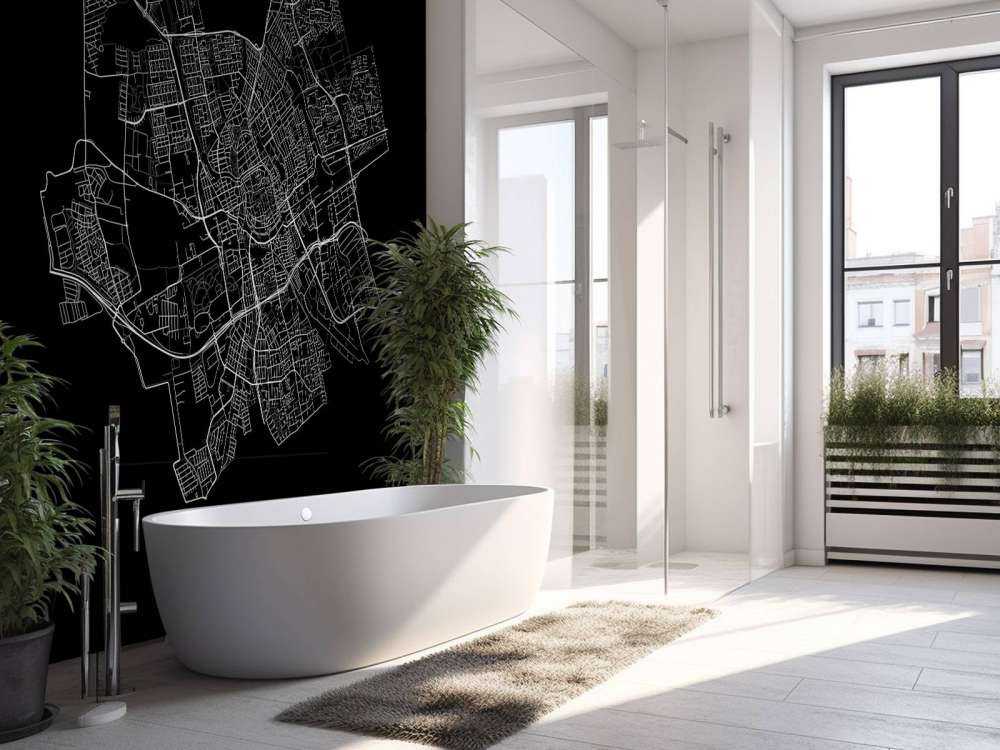 Mapa Groningen, czarna