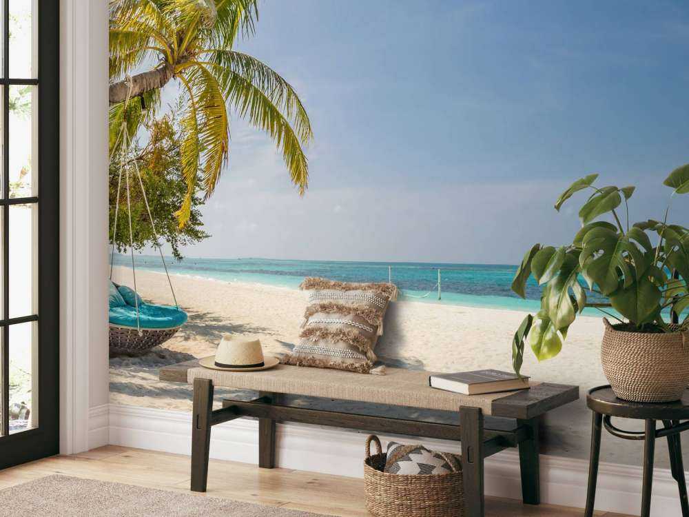 Tropikalna plaża z huśtawką