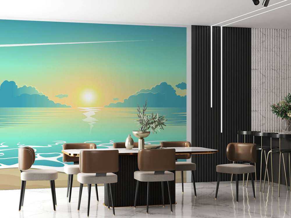 Narysowany wschód słońca