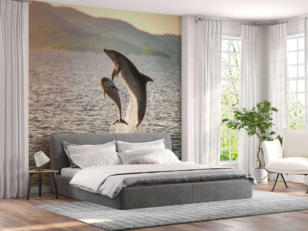 Dwa skaczące delfiny