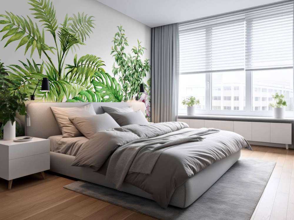 Tropikalne rośliny w akwareli