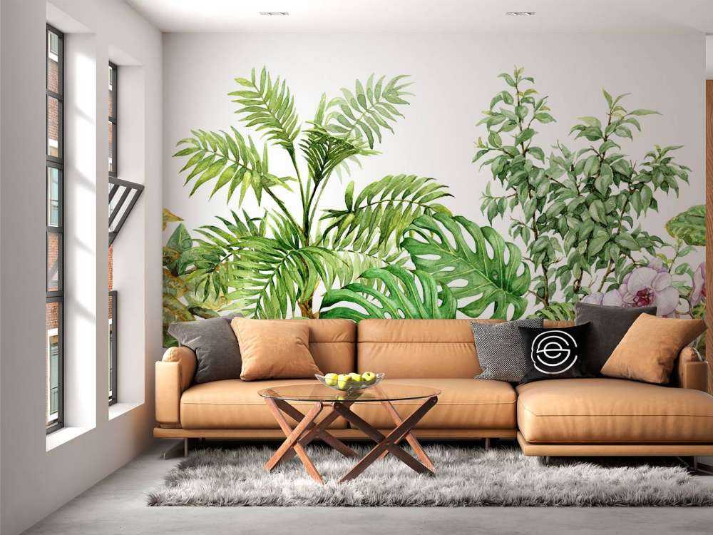 Tropikalne rośliny w akwareli