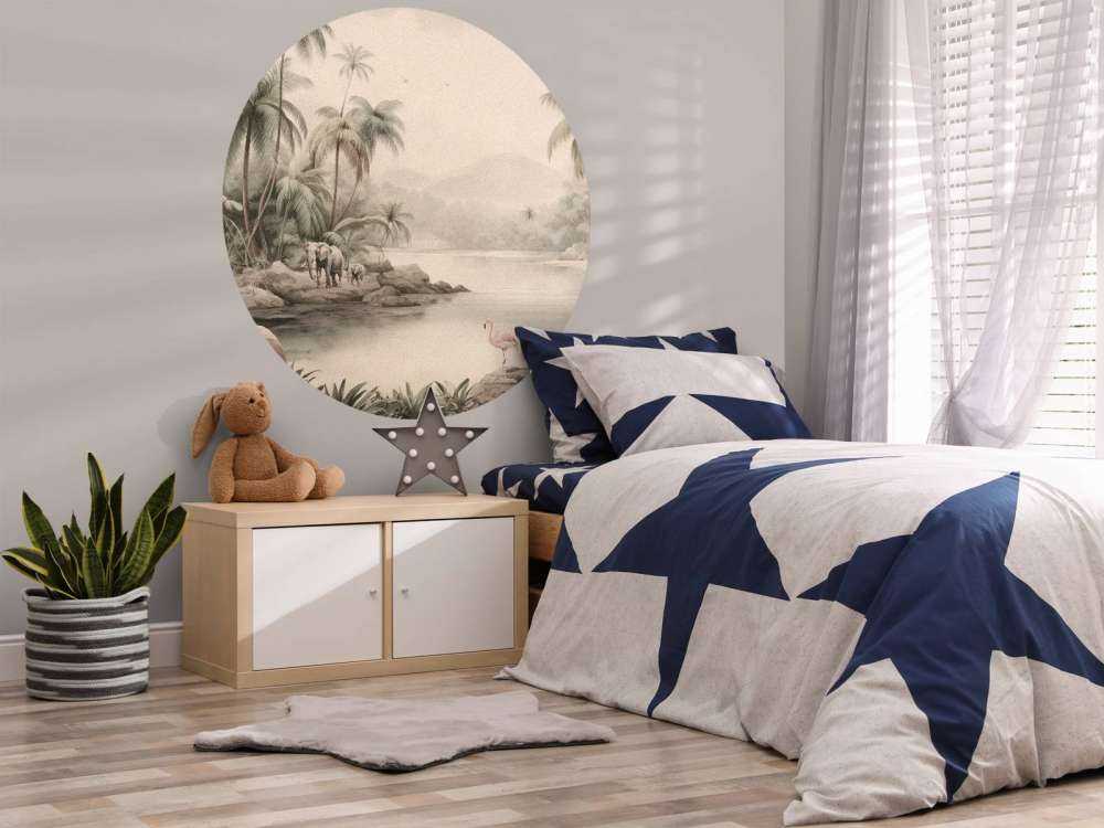 Krajobraz dżungli ze zwierzętami