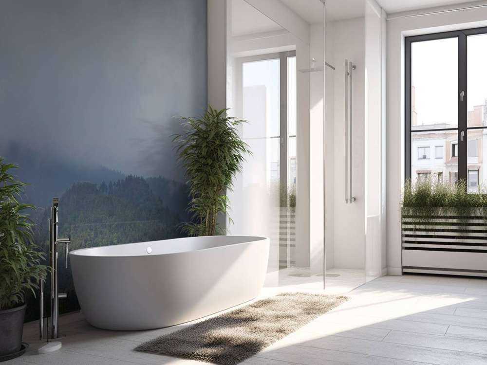 Chmury nad drzewami w górach