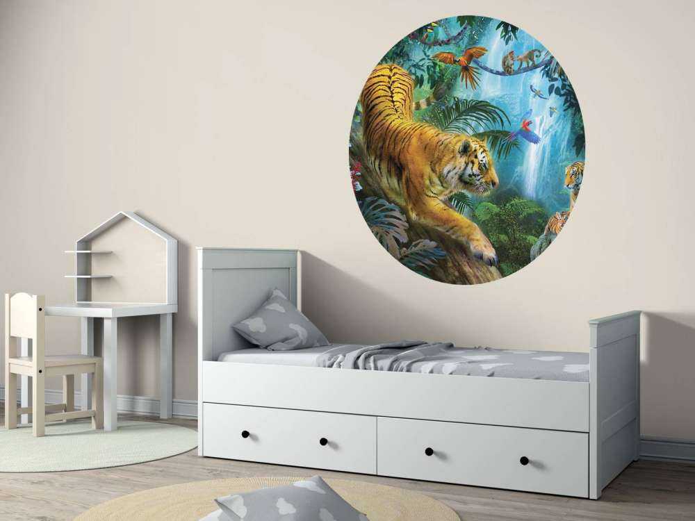 Tigers Near Waterfall