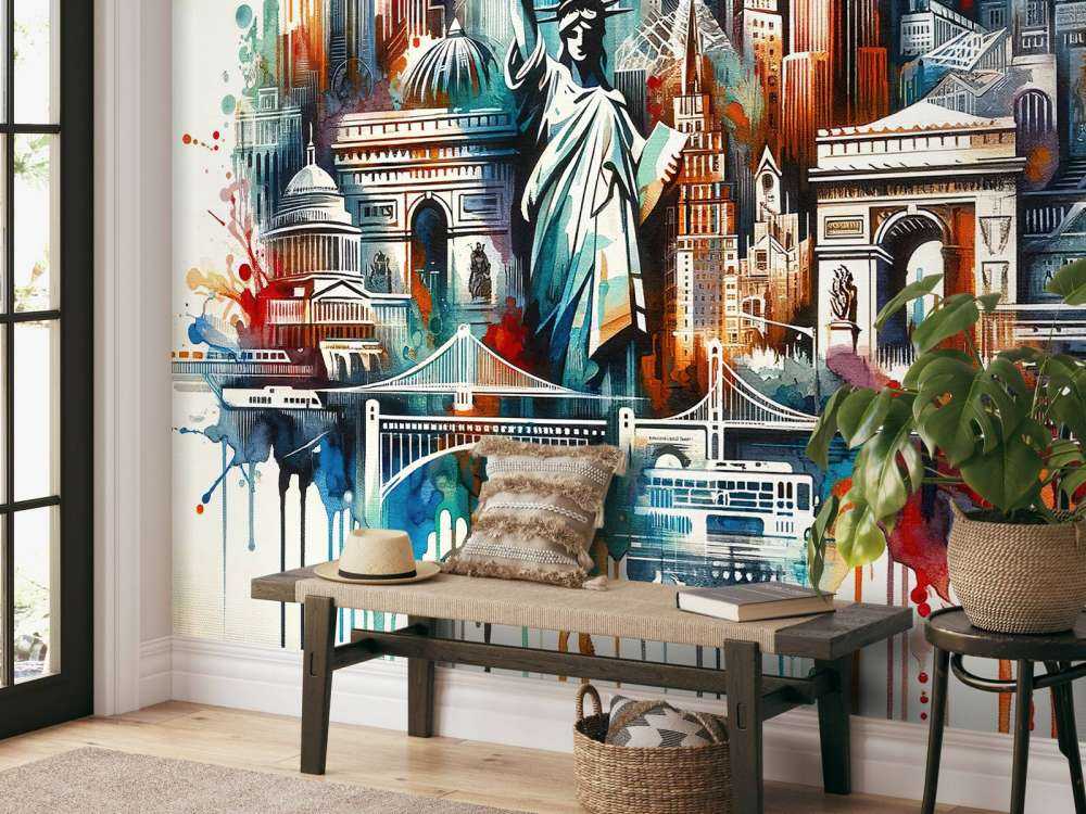 Abstract Watercolor New York