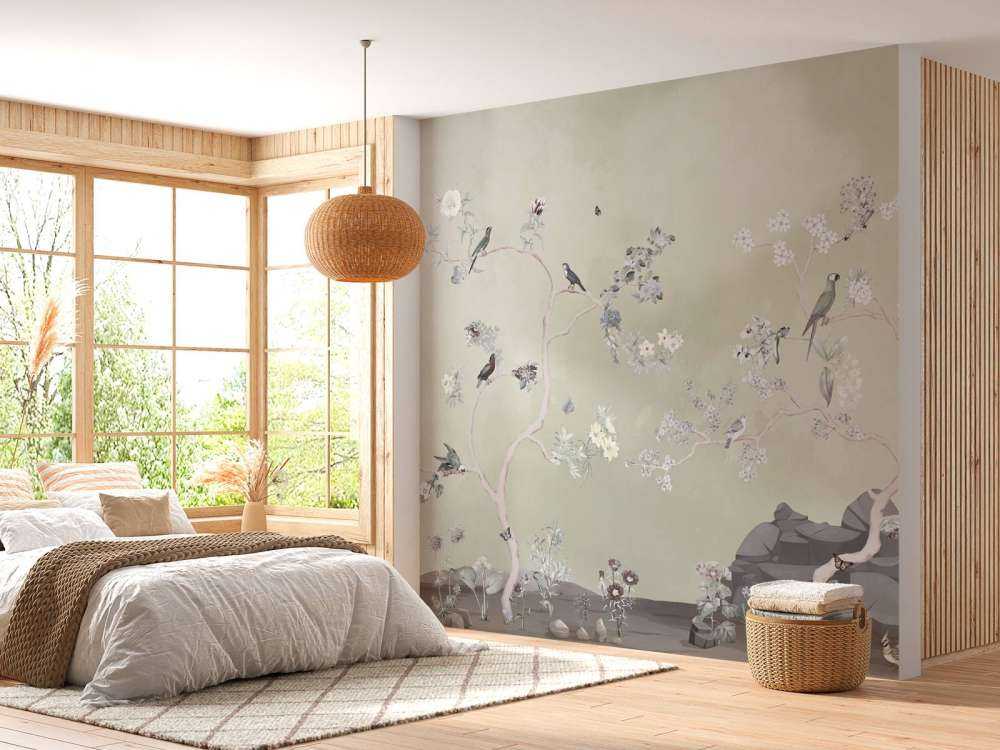 Birds in Garden Panorama 11