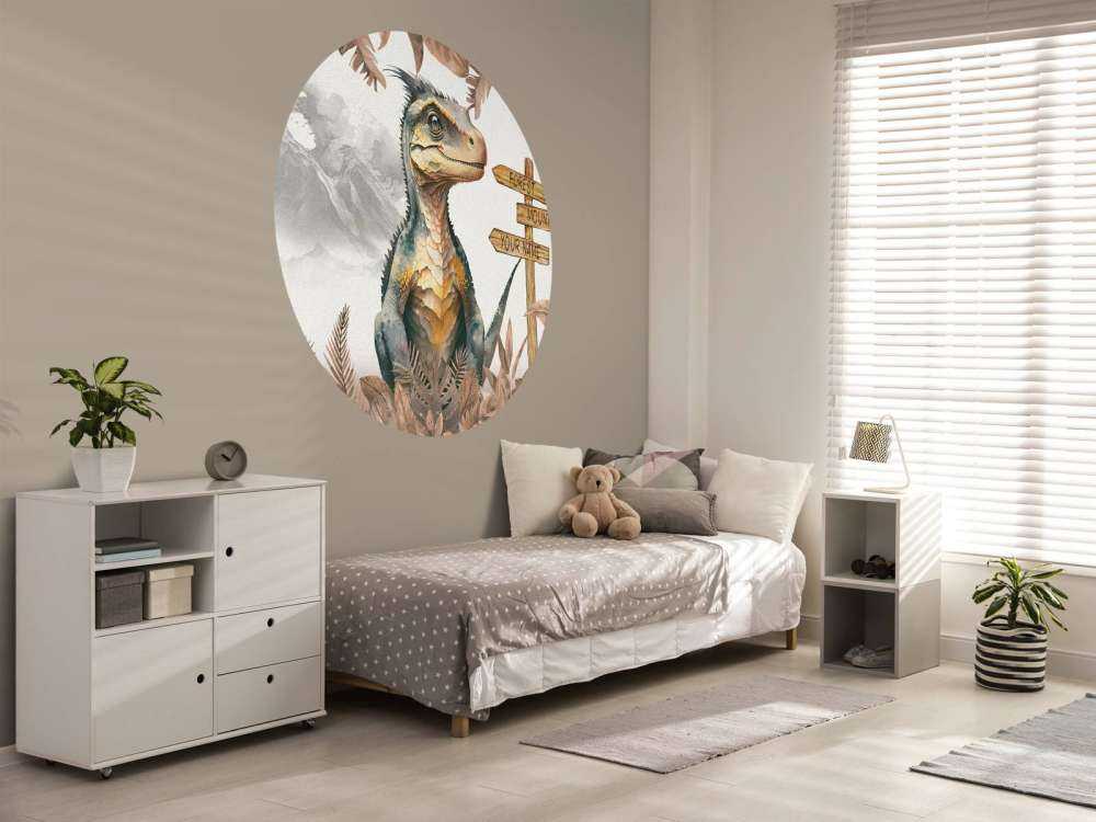 Młody velociraptor w taupe dżungli