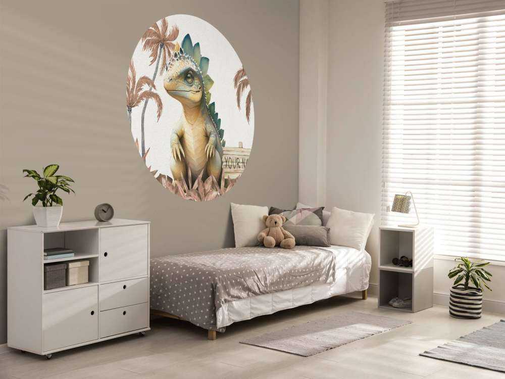 Młody stegozaur w taupe dżungli