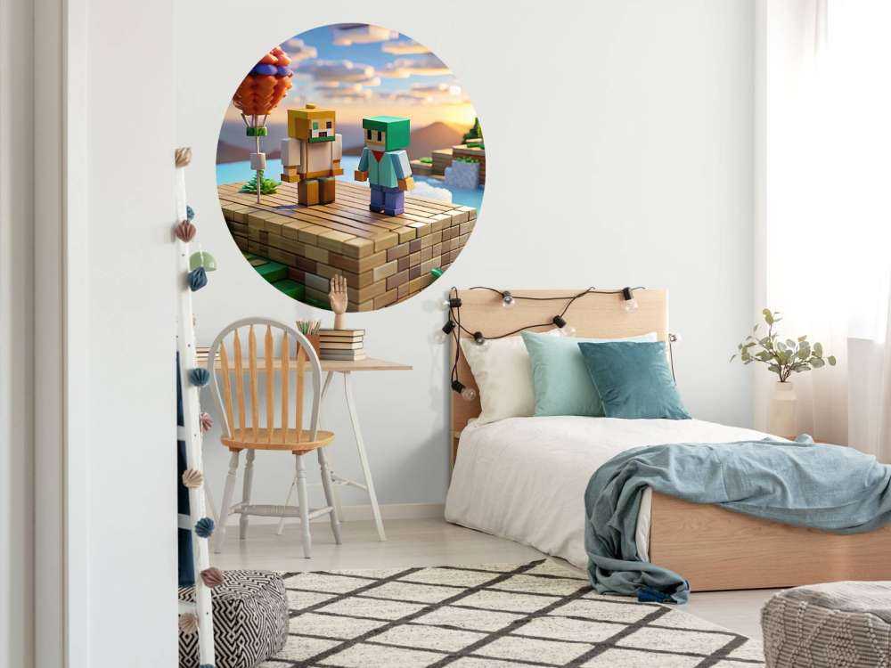 Balon na gorące powietrze w dolinie pikseli