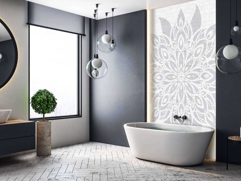 Miękki szary kwiat mandali