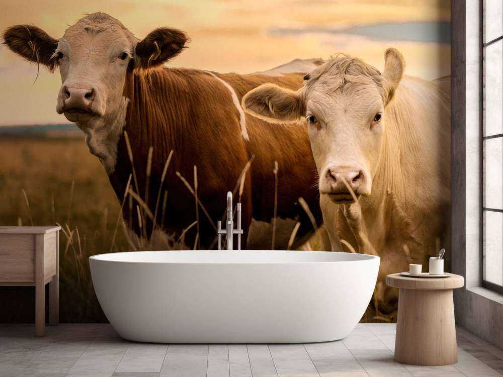 Krowy w wieczornym słońcu