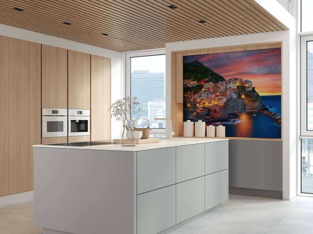 Włoskie miasto o zachodzie słońca