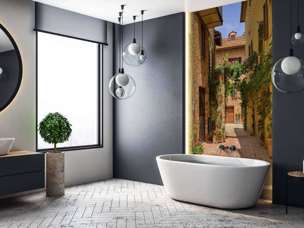 Włoska ulica z roślinami