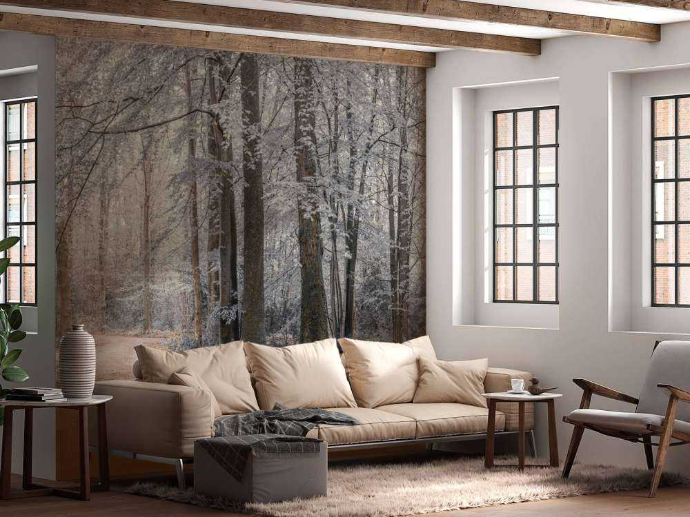 Drzewa z białymi liśćmi