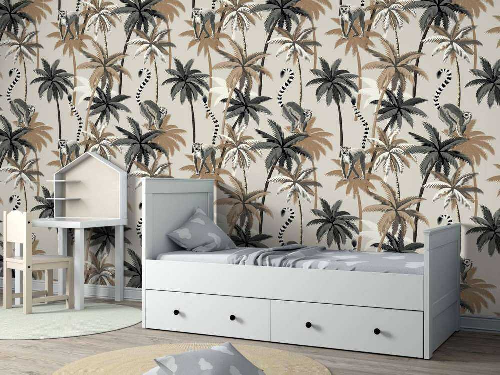 Lemury pierścieniowe na drzewach