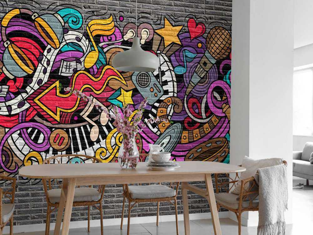 Muzyczne graffiti na cegle