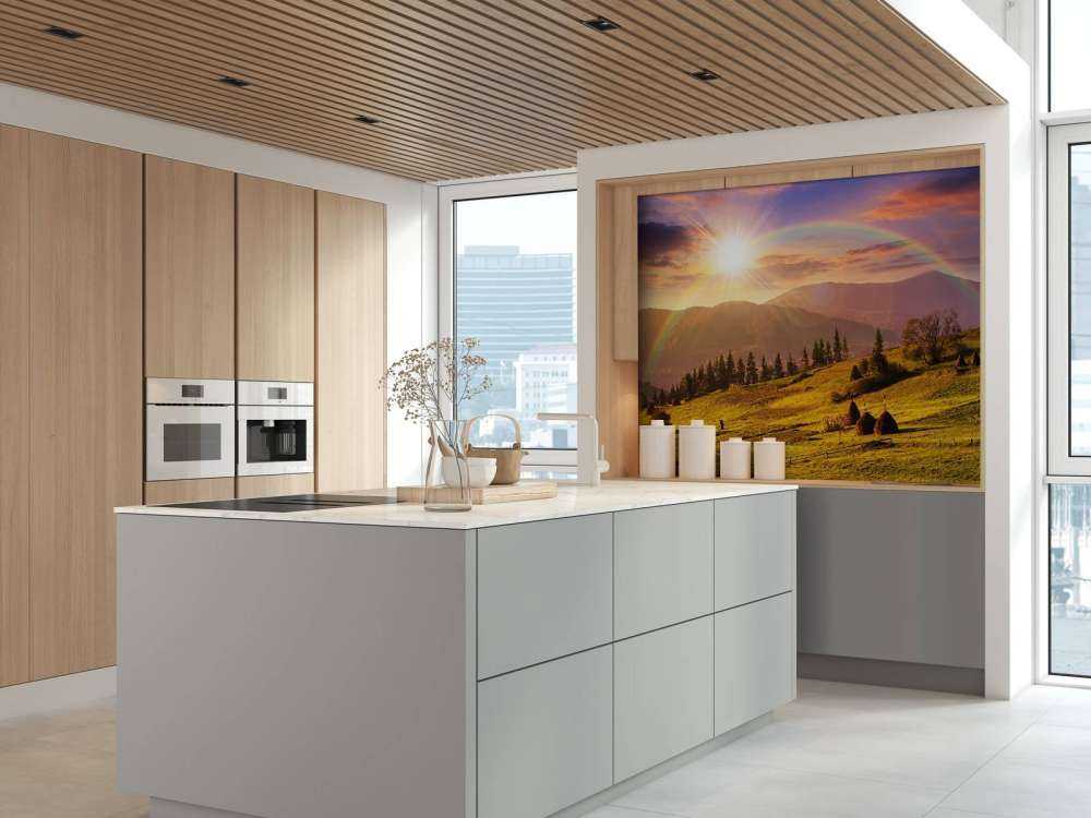 Stogi siana w górskim krajobrazie