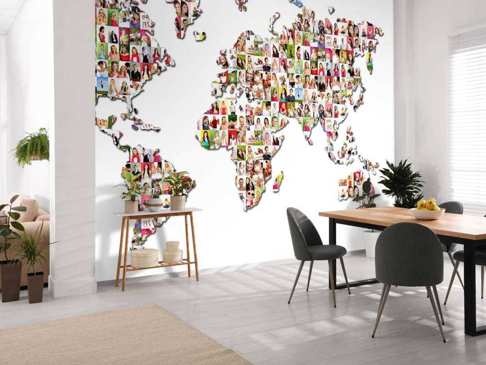 Mapa świata utworzona na podstawie zdjęć