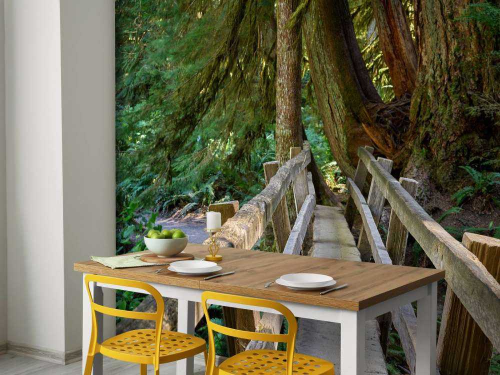 Drewniany most przez las