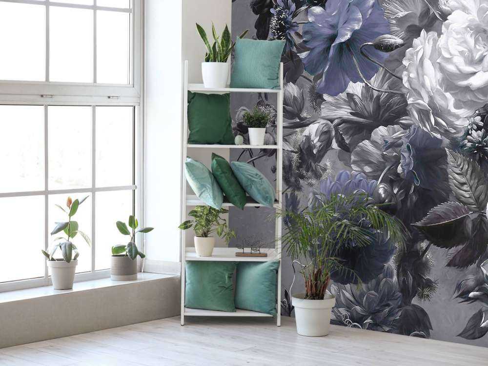 Duży bukiet z makami niebieskimi