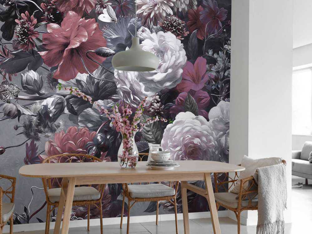 Duży bukiet z czerwonymi makami