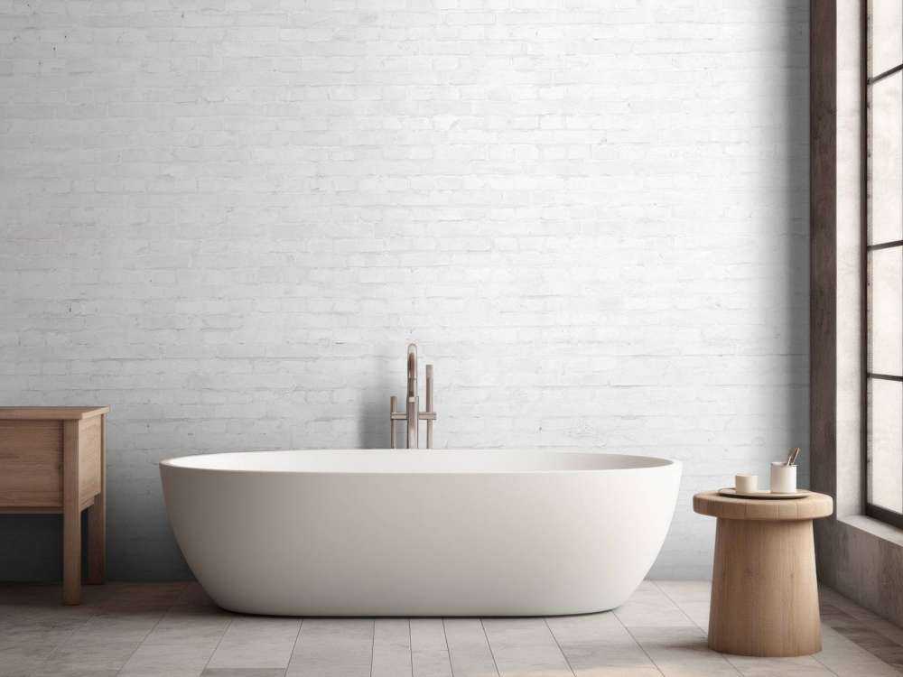 Ściana z białych cegieł