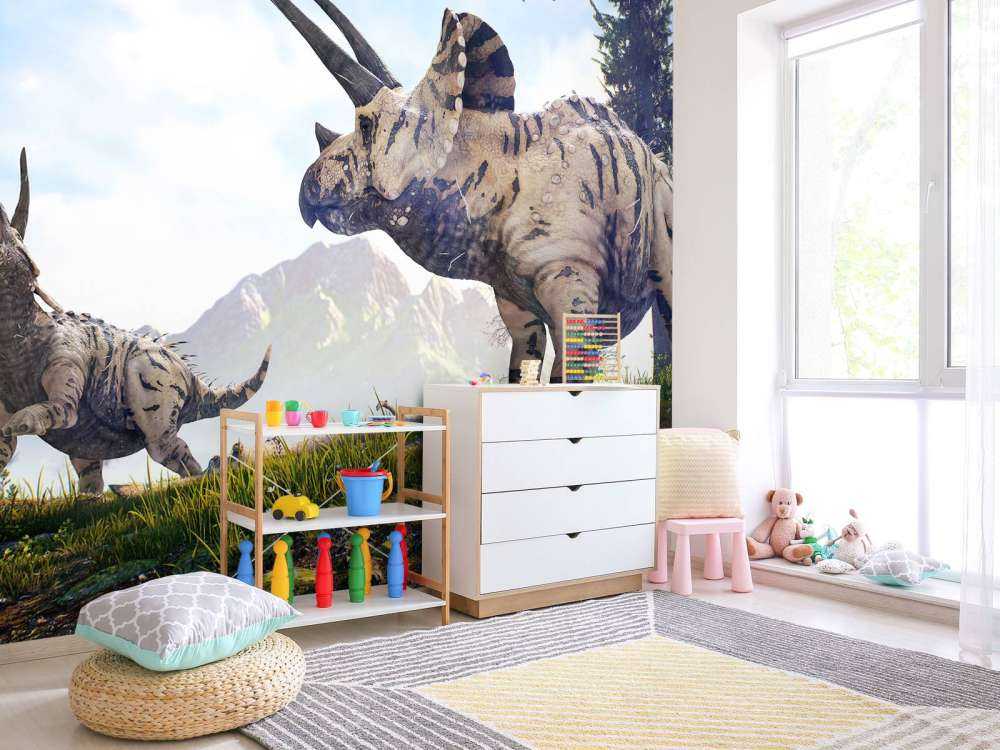 Dinozaury spacerujące po przyrodzie