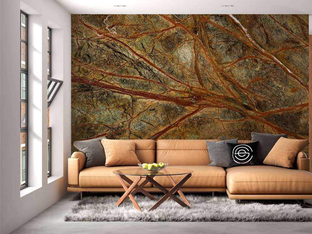 Zielony marmur z kolorowymi żyłkami