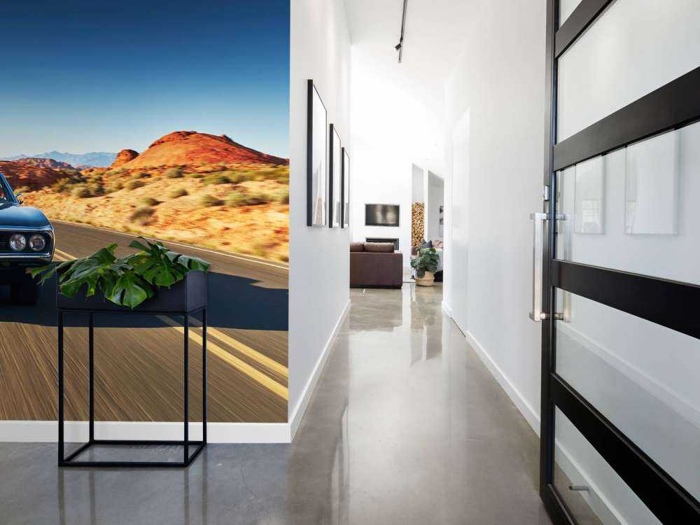 Samochód mięśniowy w amerykańskim krajobrazie