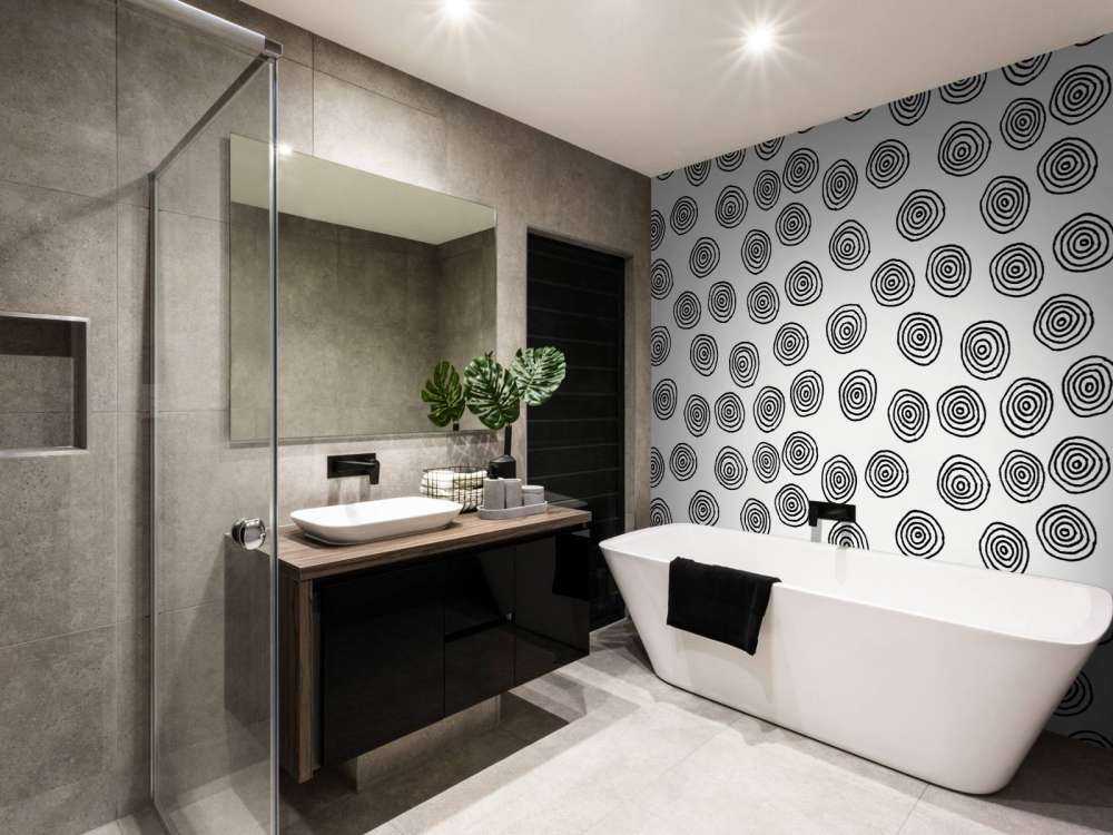 Kręgi abstrakcyjne w kolorach czarnym i białym