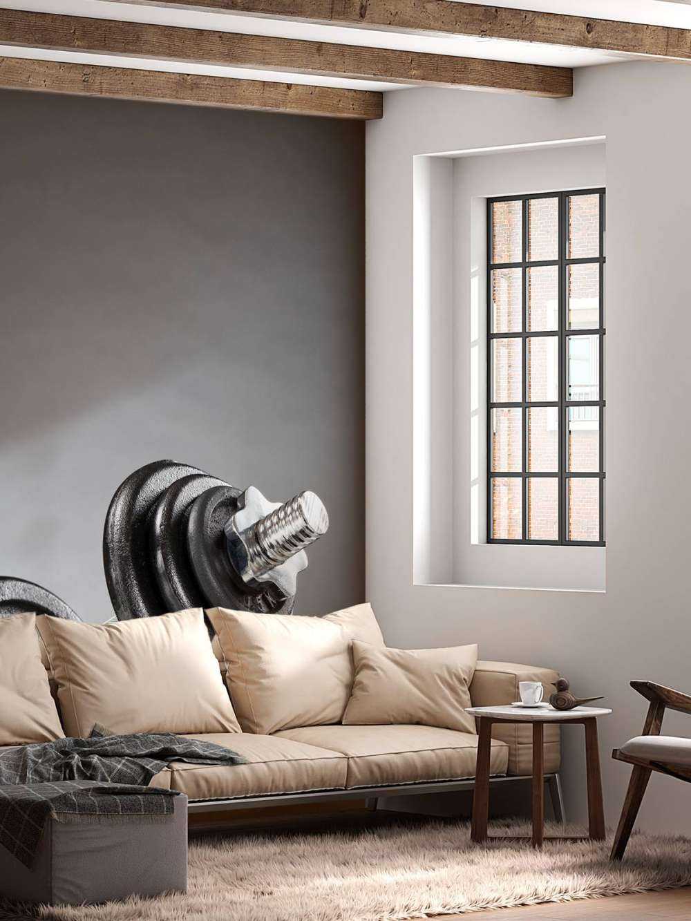 Dumbell z czarnymi tarczami