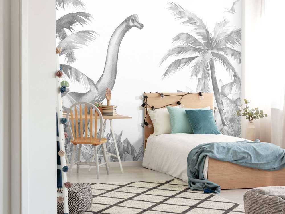 Dinozaury czarne i białe