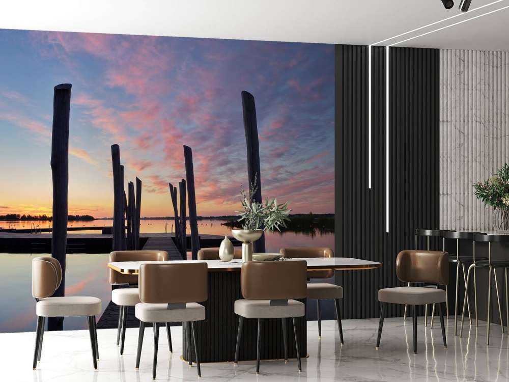 Wschód słońca w dołku pływackim