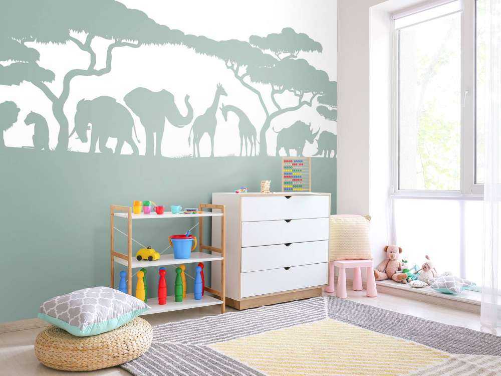 Sylwetka zwierząt safari, jasnozielona